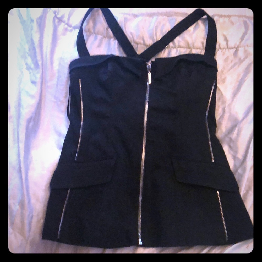 Bebe Black W/ Zipper corset Top 🖤♠️